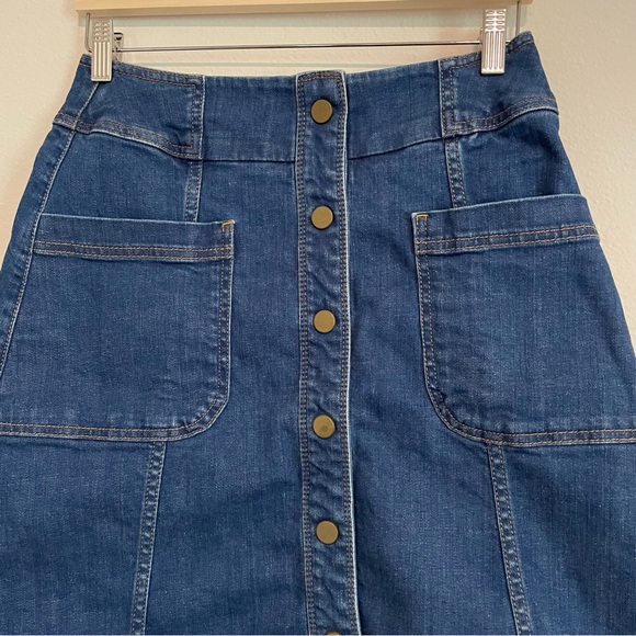 Boden Blue Button Through Denim Skirt, Size 6 - Picture 4 of 4